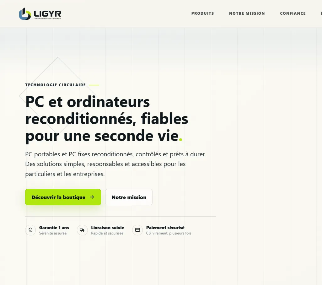 Aperçu du site Ligyr