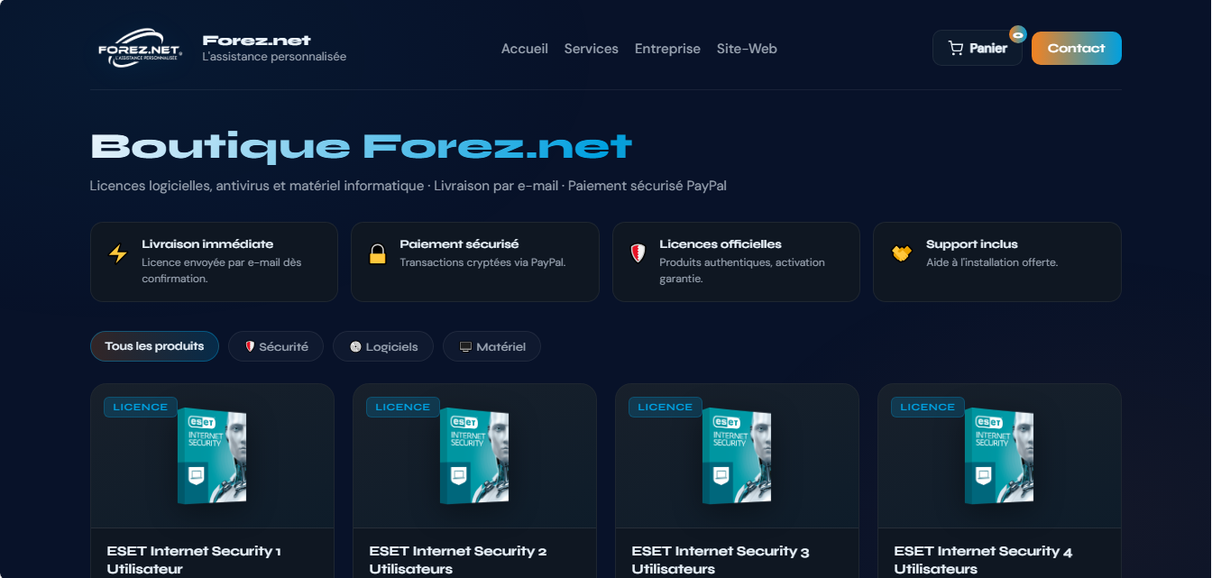 Aperçu du site Forez.net